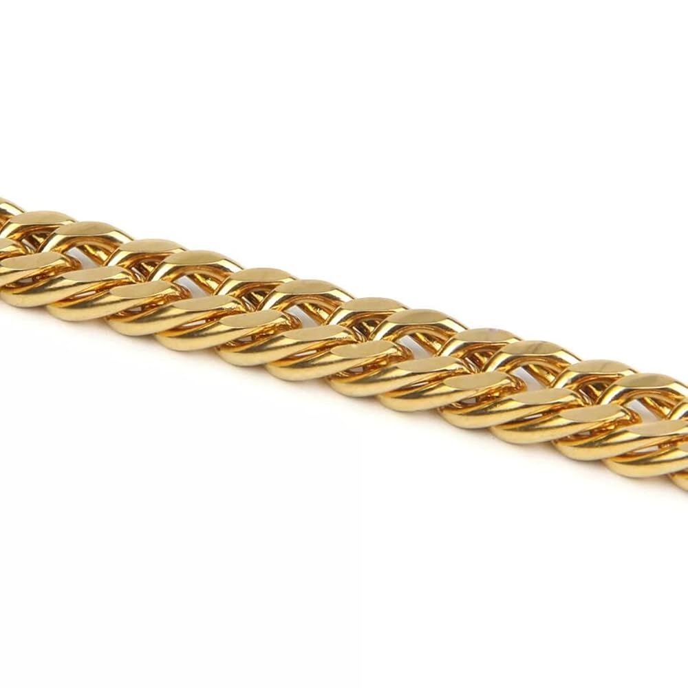Men's Gold Bracelet 24k Plated Cuban Link 12mm Heavy Chain